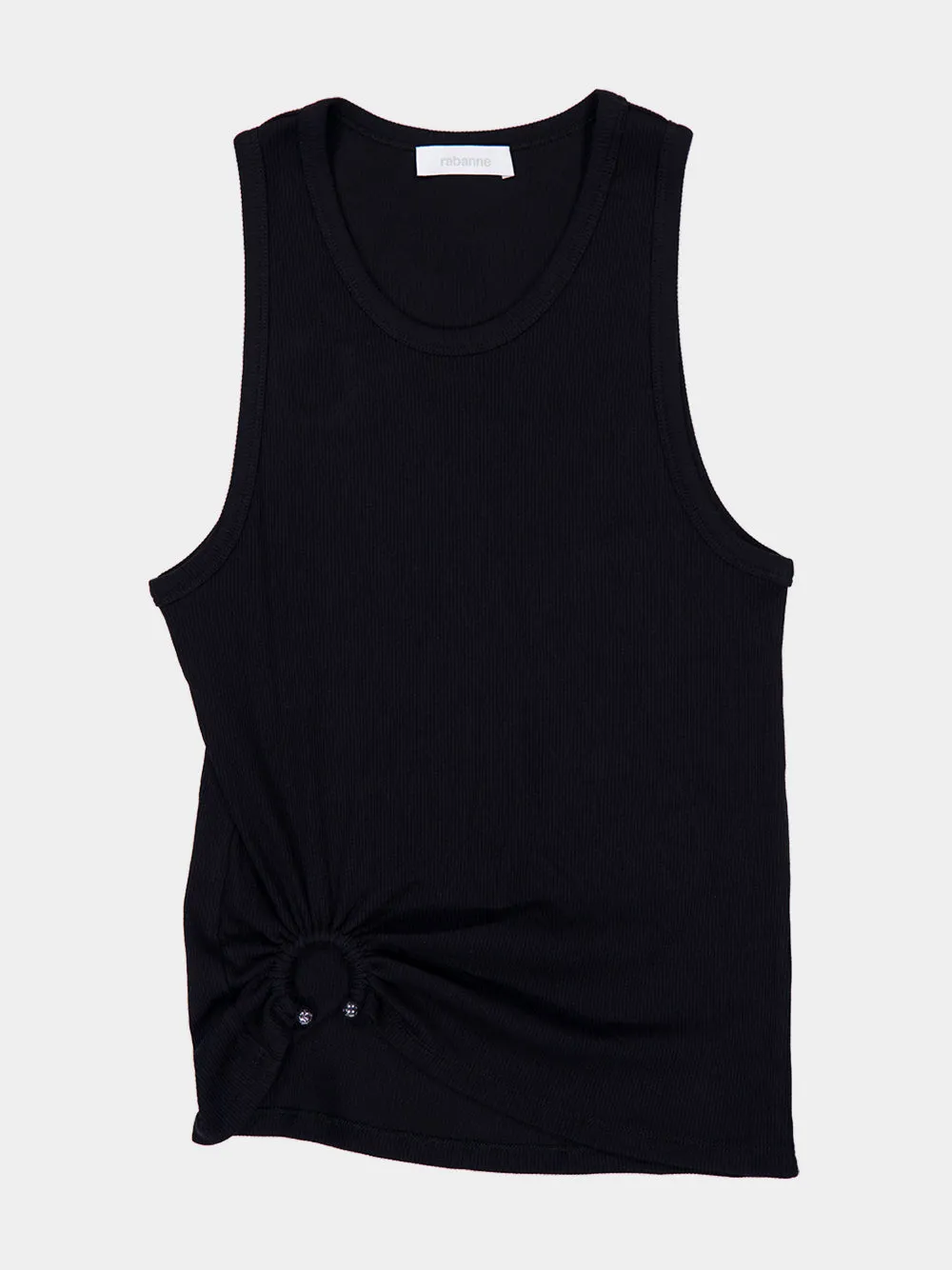 DUPLICADO - Black Tank Top with Waist Piercing Detail sold by Fashion Clinic product image thumbnail 4