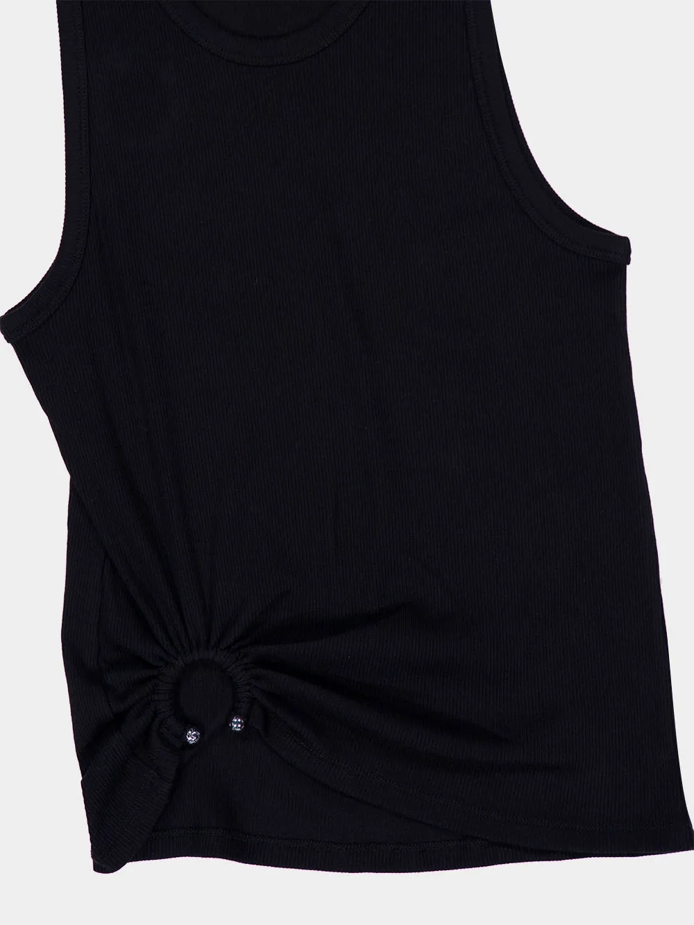 DUPLICADO - Black Tank Top with Waist Piercing Detail sold by Fashion Clinic product image thumbnail 5
