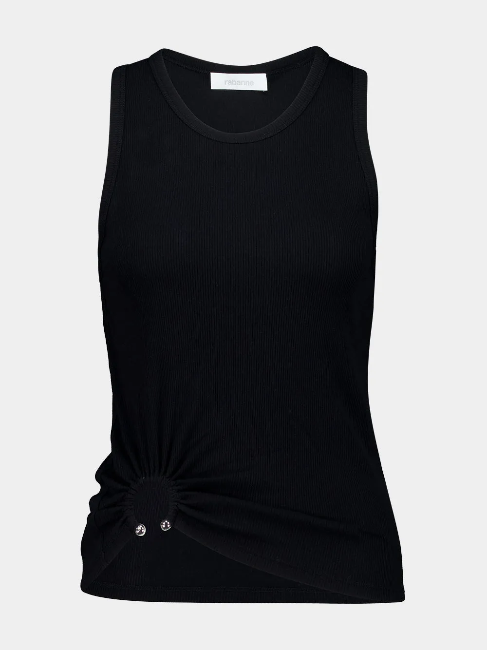 DUPLICADO - Black Tank Top with Waist Piercing Detail sold by Fashion Clinic product image thumbnail 2