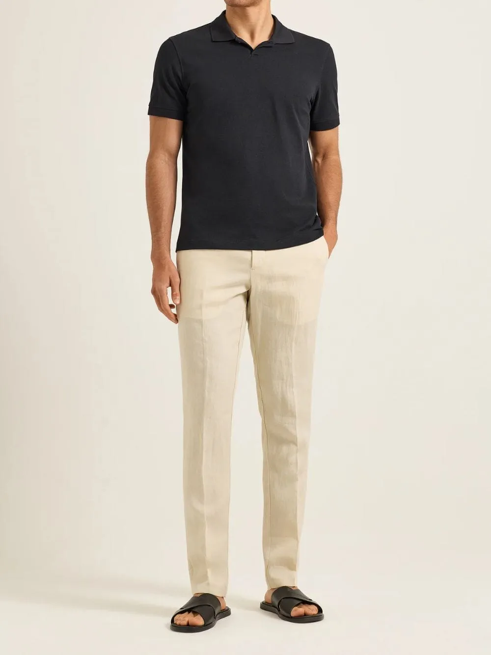 Black Bruno Pique Stitch Polo sold by Fashion Clinic product image thumbnail 2