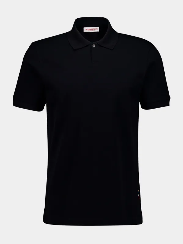 DUPLICADO - Black Bruno Pique Stitch Polo made by Orlebar Brown