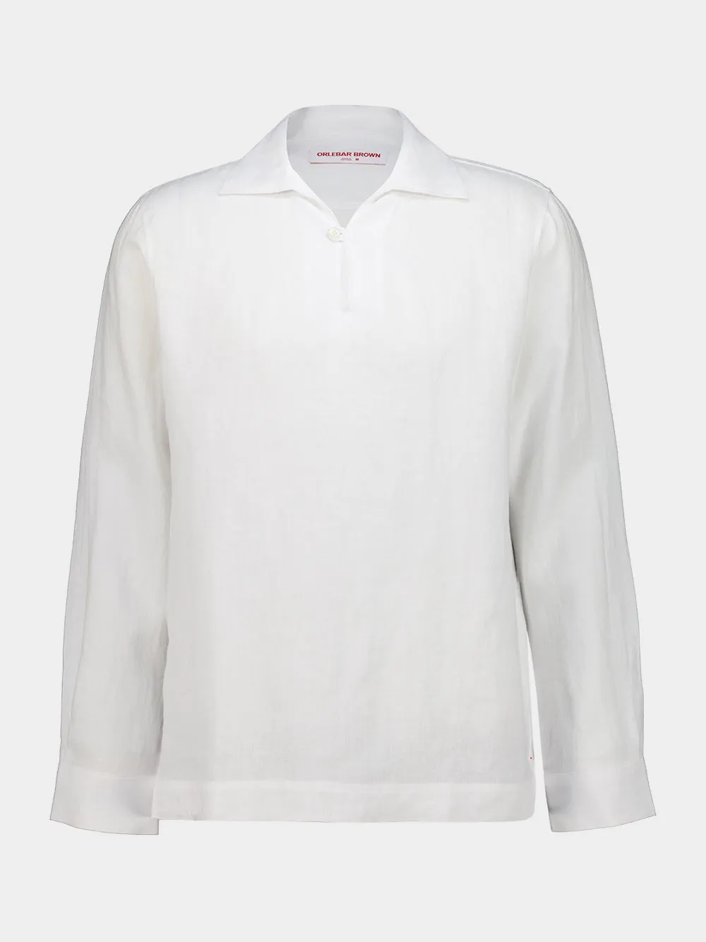 White Vincent Linen Overhead Shirt sold by Fashion Clinic