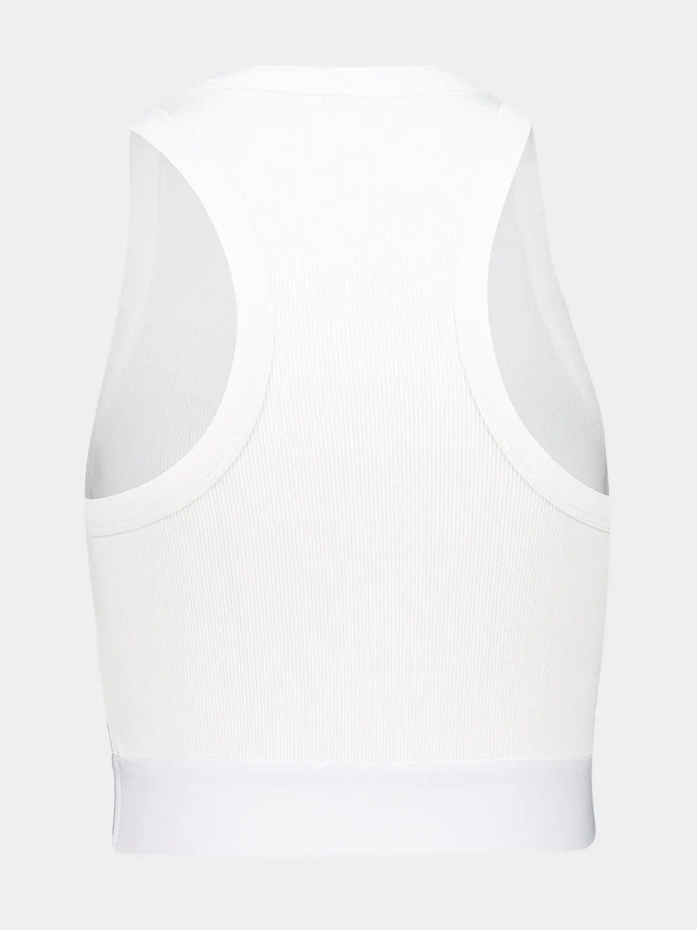 White Cropped Tank Top with Logo Band sold by Fashion Clinic product image thumbnail 2