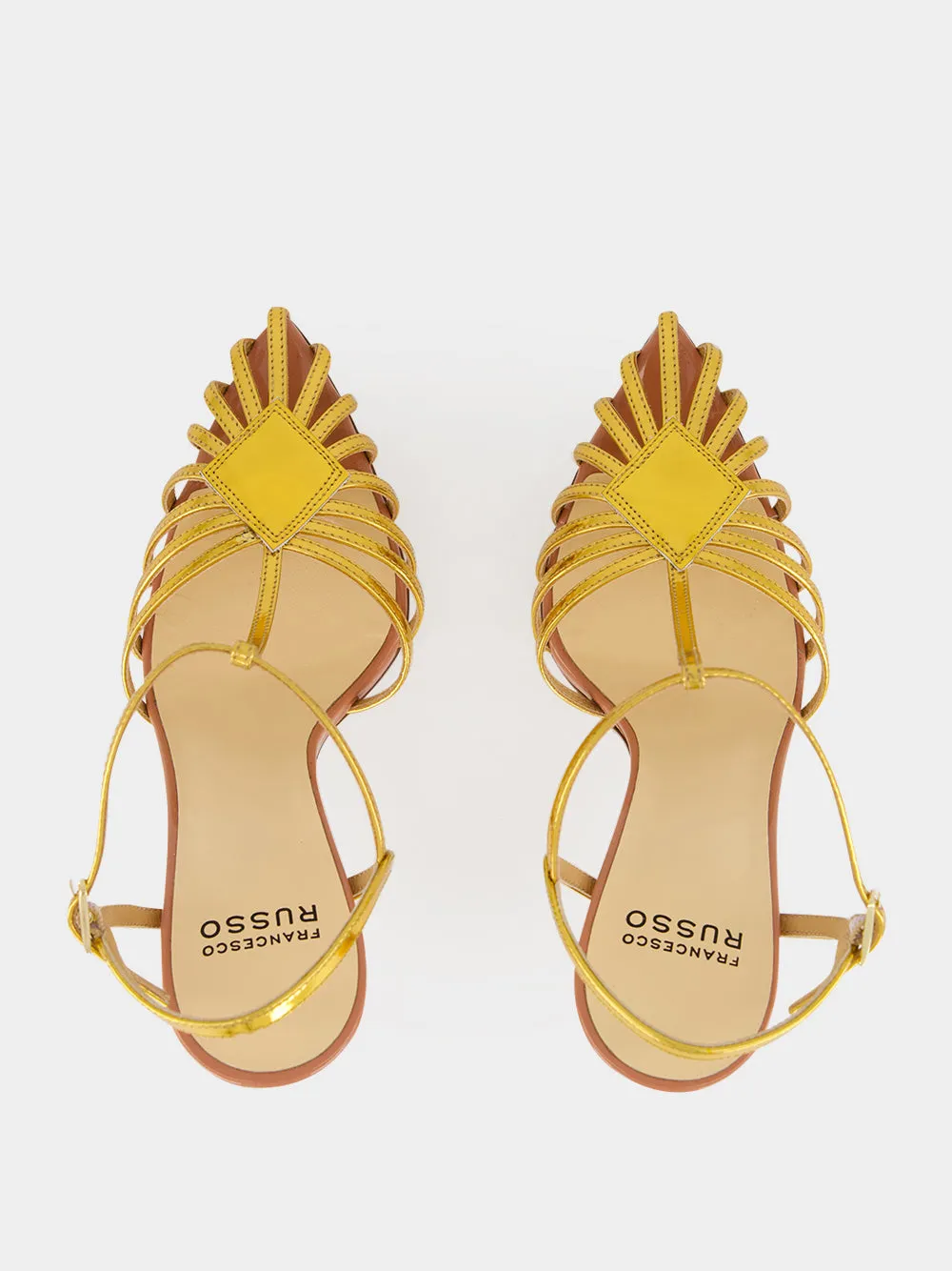 Gold Cage Sandals in Kid Leather sold by Fashion Clinic product image thumbnail 5