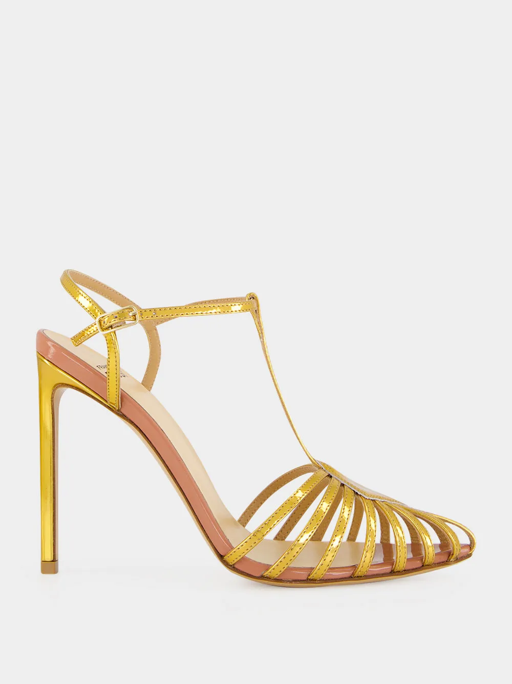 Gold Cage Sandals in Kid Leather sold by Fashion Clinic product image thumbnail 2