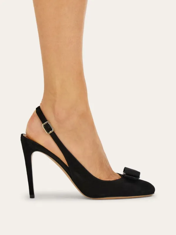 Black Vara Bow Slingback Pumps made by Salvatore Ferragamo