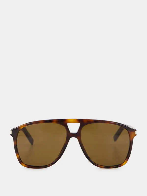 Medium Havana SL 596 Dune Sunglasses made by Yves Saint Laurent