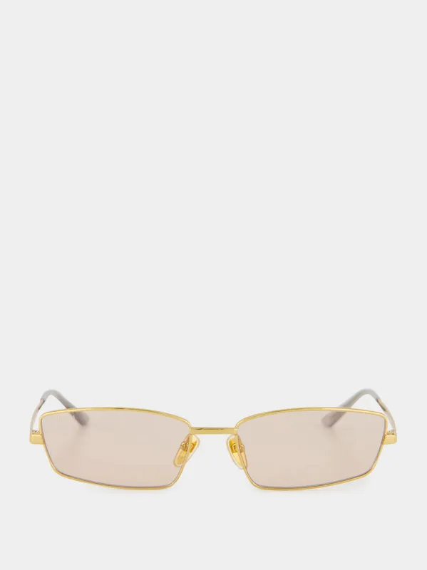 Gold-Toned Rectangular Frame Sunglasses made by Gucci