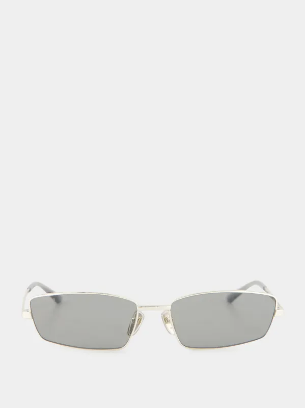 Silver-Toned Rectangular Frame Sunglasses made by Gucci