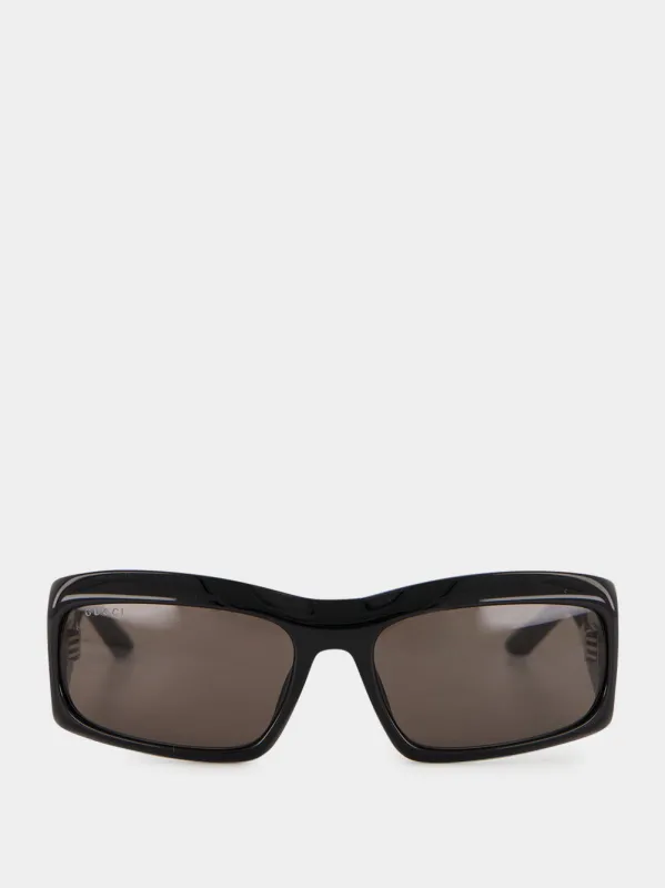 Black Rectangular Frame Sunglasses made by Gucci