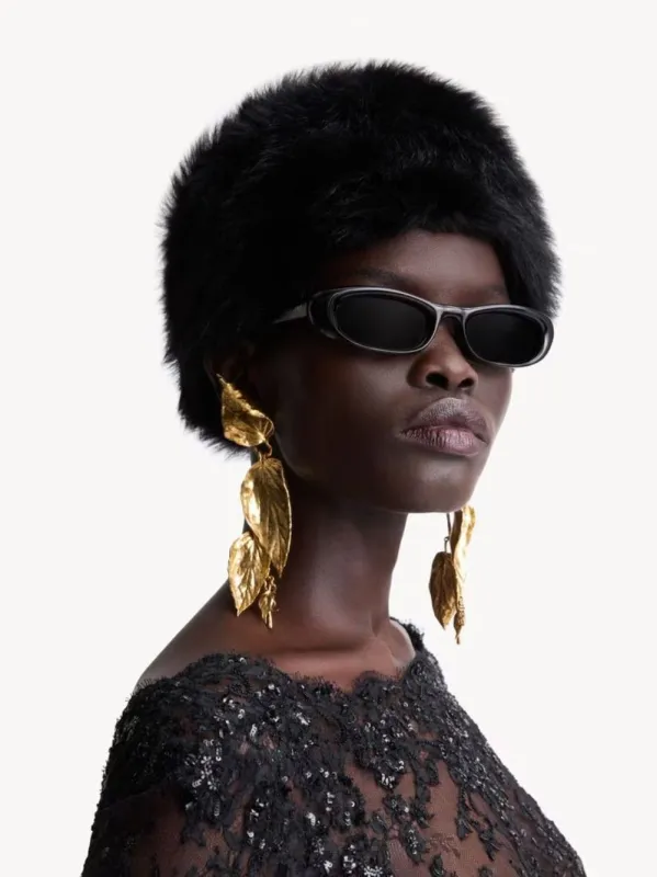 Black SL 557 Shade Plump Sunglasses made by Yves Saint Laurent