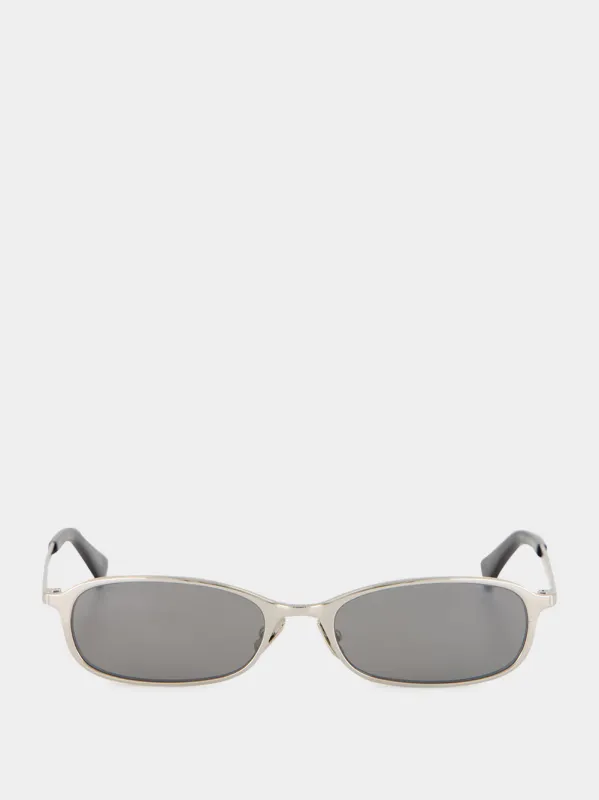 Silver SL 934 MIA Oval Sunglasses made by Yves Saint Laurent