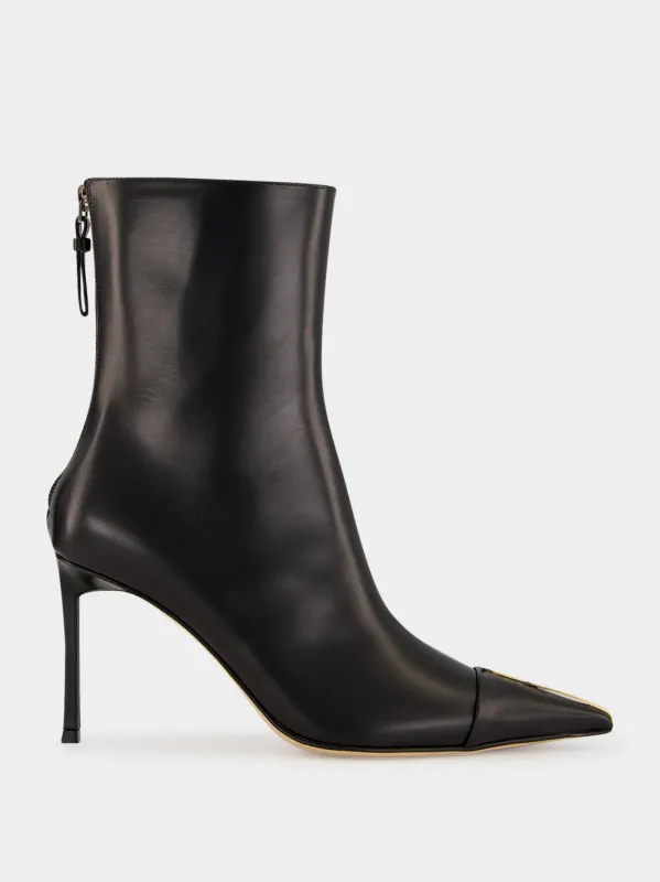 Black Leather High-Heel Ankle Boots made by Tom Ford