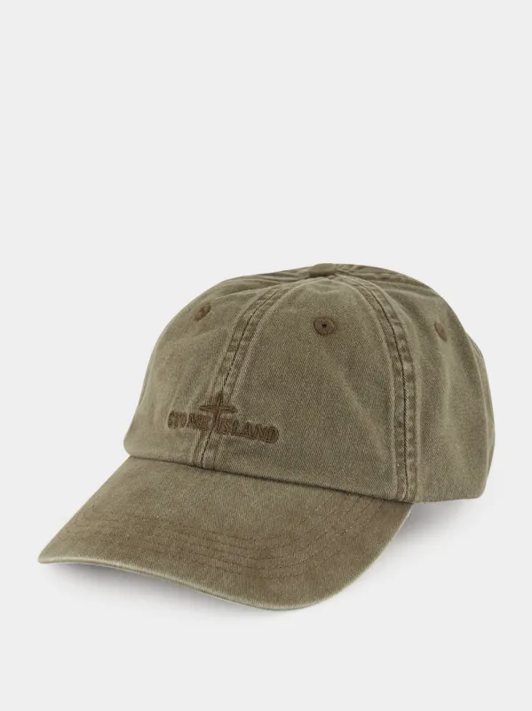 Military Green Logo Embroidered Baseball Cap made by Stone Island