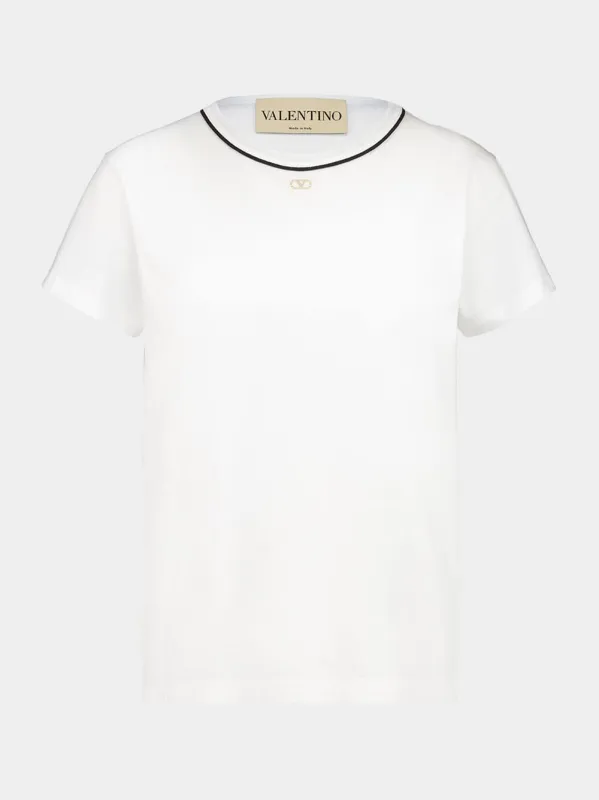 White Cotton Jersey T-Shirt made by Valentino Garavani