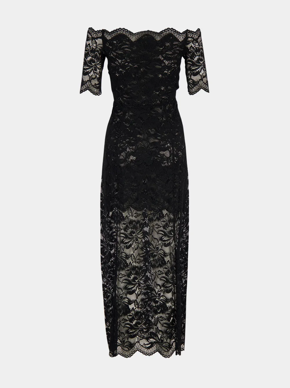 Black Layered Lace Midi Dress sold by Fashion Clinic product image thumbnail 2