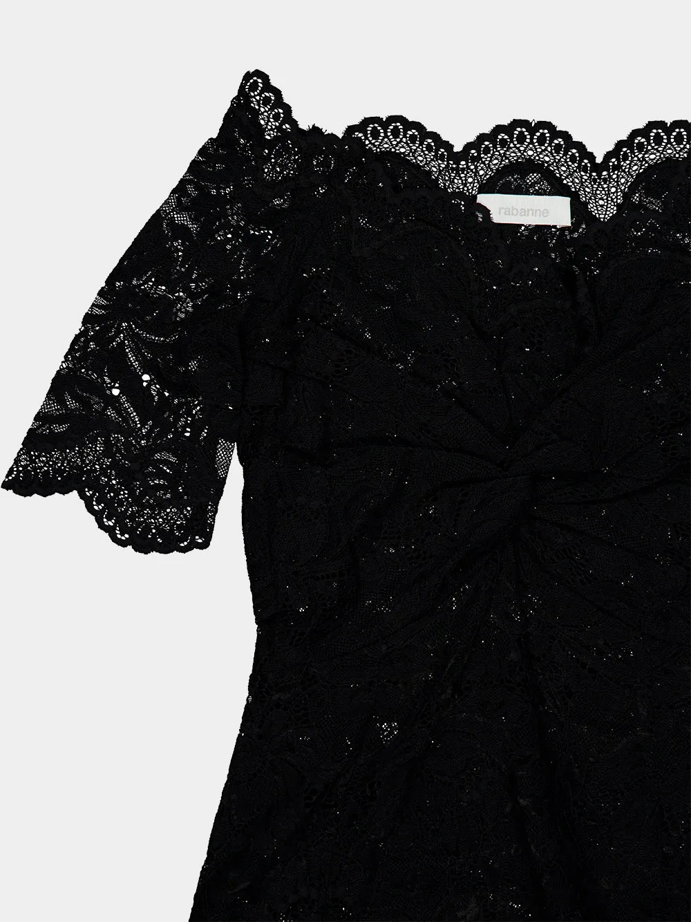 Black Layered Lace Midi Dress sold by Fashion Clinic product image thumbnail 3