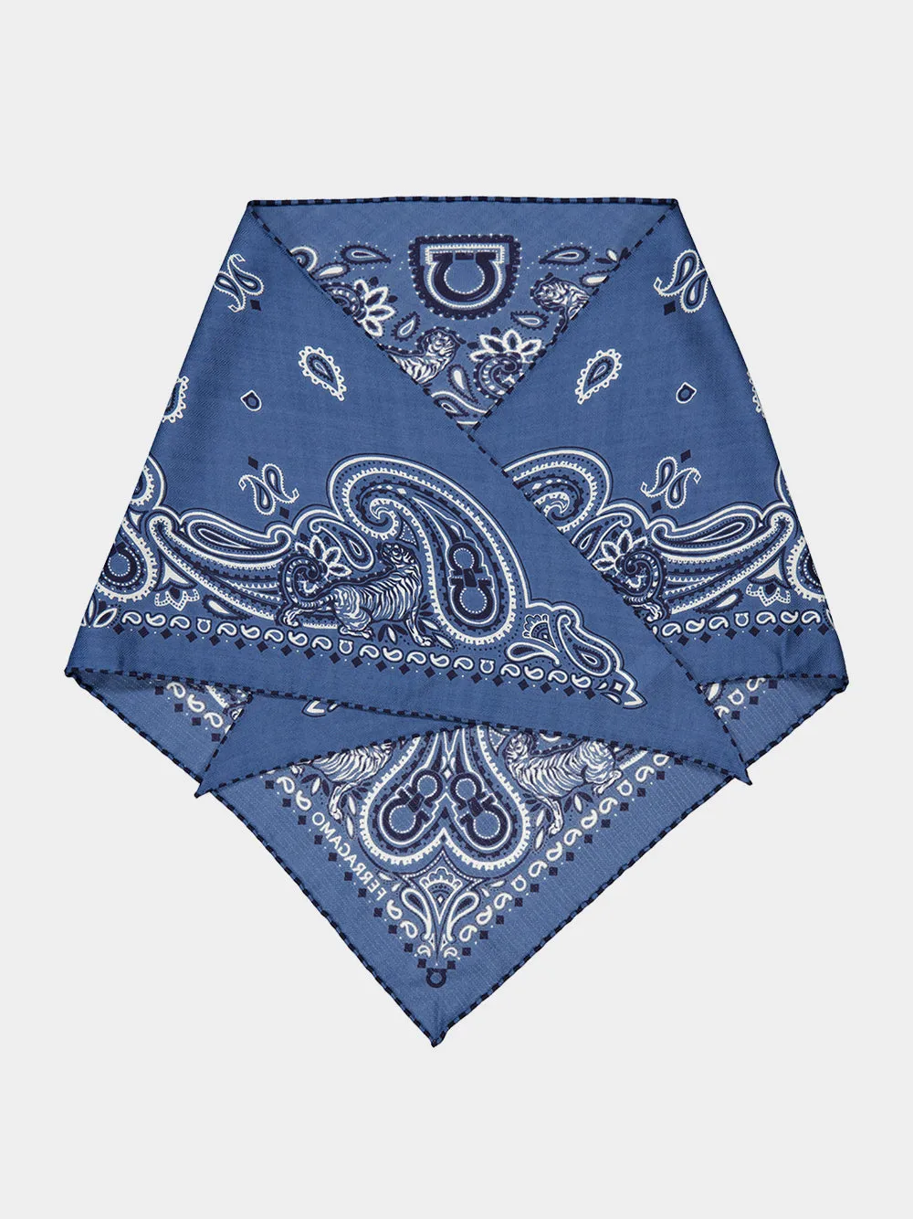 Light Denim Arabesque Print Triangle Scarf sold by Fashion Clinic product image thumbnail 3