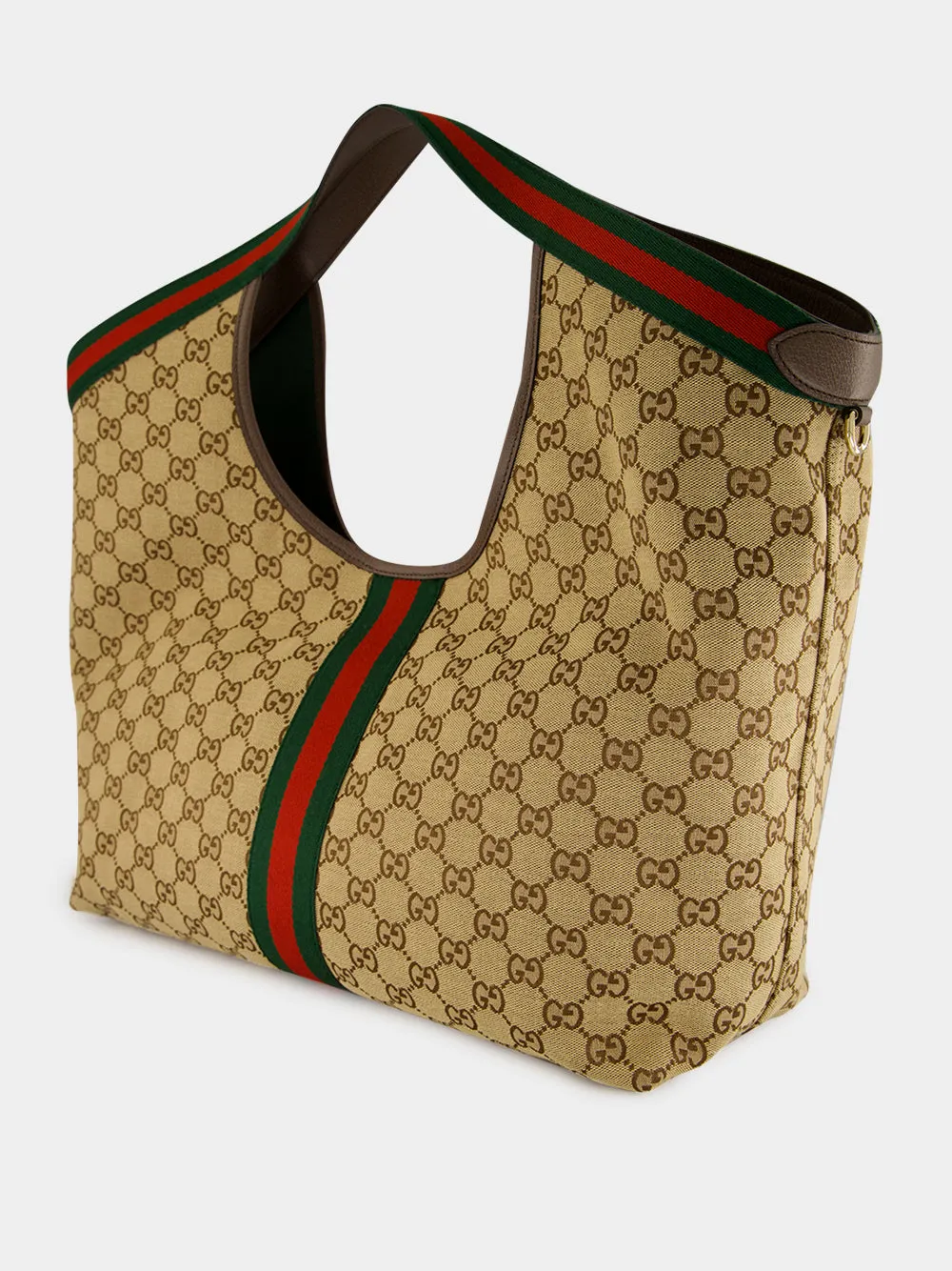 Beige and Brown Giglio Large GG Canvas Tote Bag sold by Fashion Clinic product image thumbnail 4