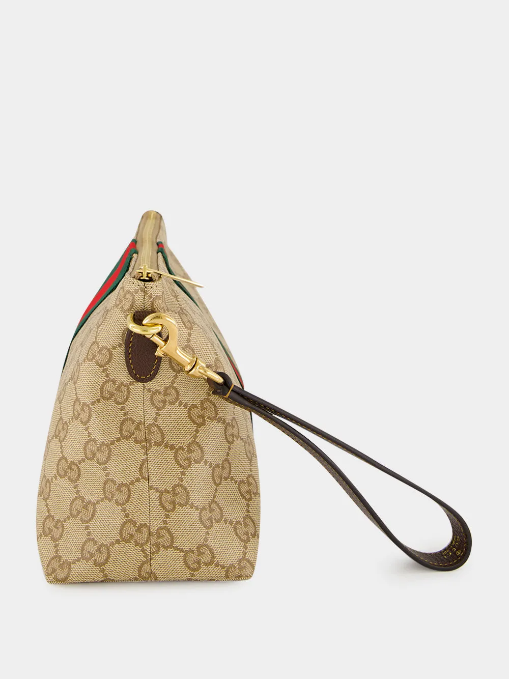 Sand and Brown Small GG Pouch with Web sold by Fashion Clinic product image thumbnail 3