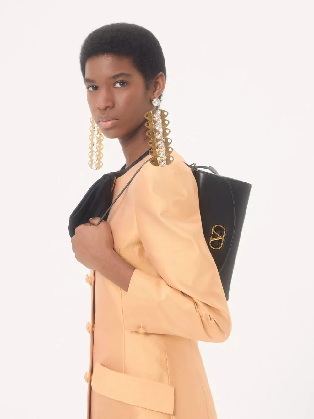 Black DeVain Small Nappa Shoulder Bag sold by Fashion Clinic product image thumbnail 3