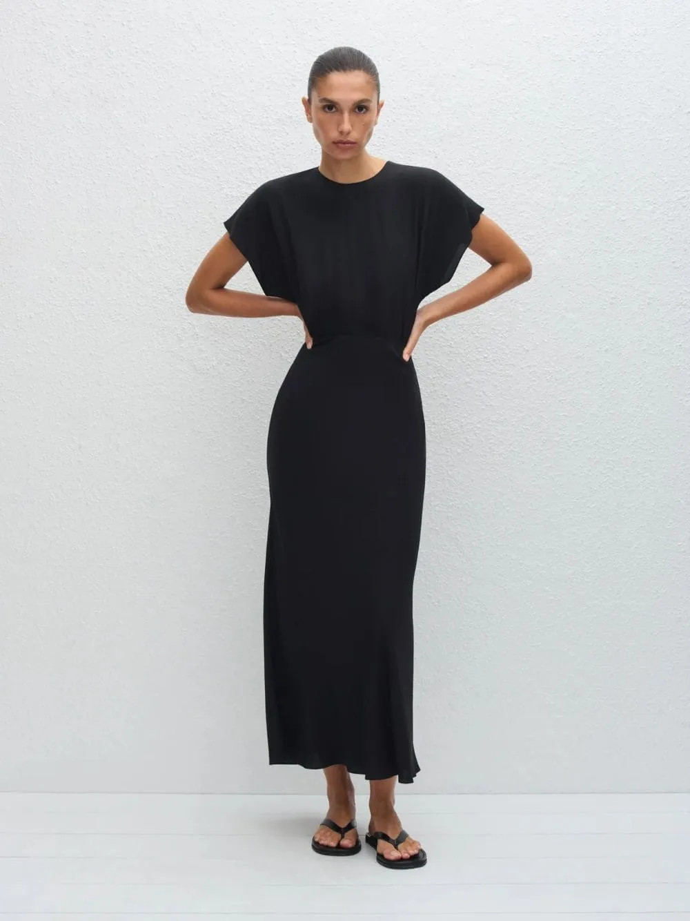 Black Bias Midi Tee Dress sold by Fashion Clinic