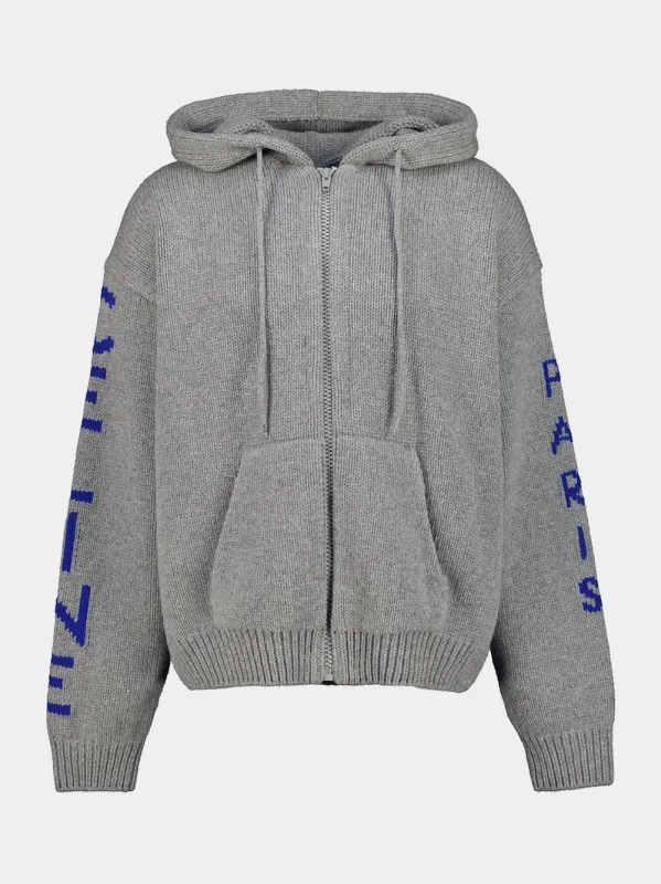 HOODED CARDIGAN L/S ZIP-UP WOOL made by Celine