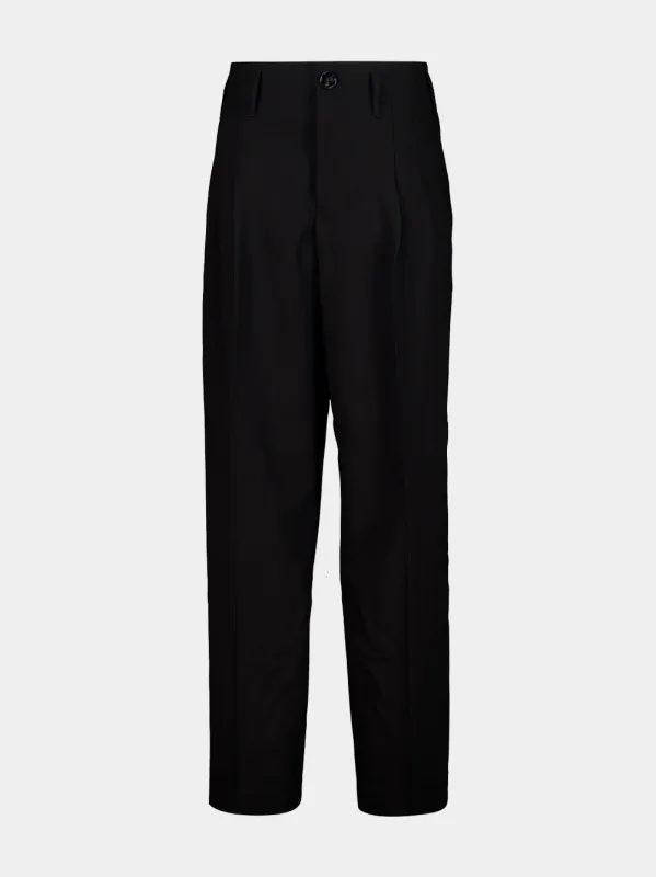 Black Wool Tailored Trousers made by Ami