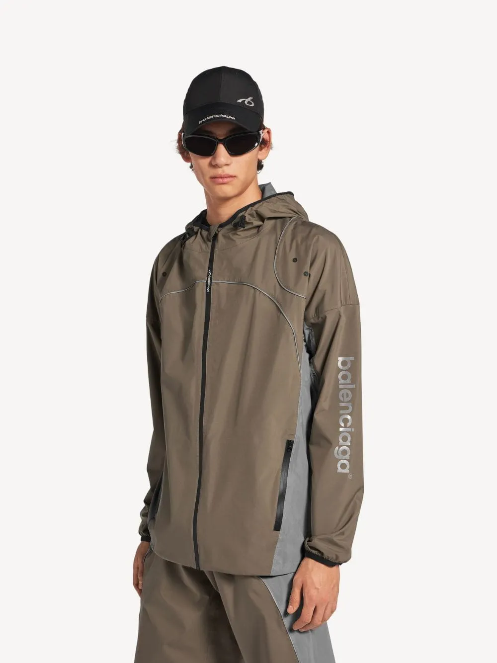 Grey Techwear Zip-Up Jacket sold by Fashion Clinic