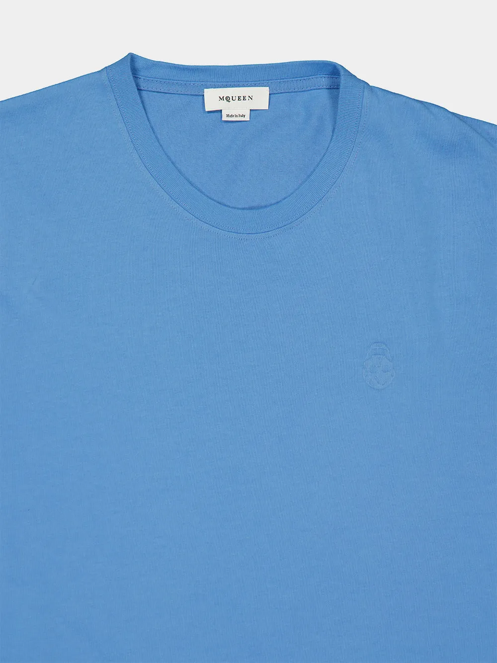 Blue Embossed Cotton T-Shirt sold by Fashion Clinic product image thumbnail 3