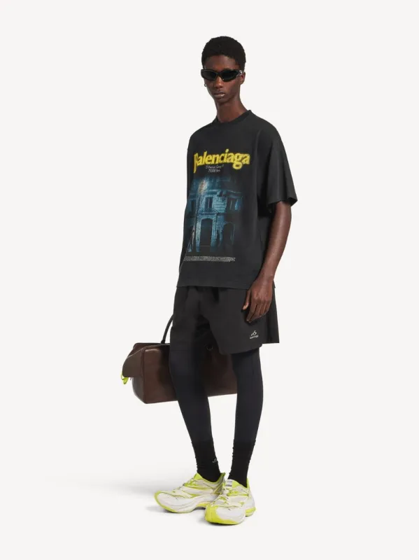 Washed Black Address Medium Fit T-Shirt made by Balenciaga