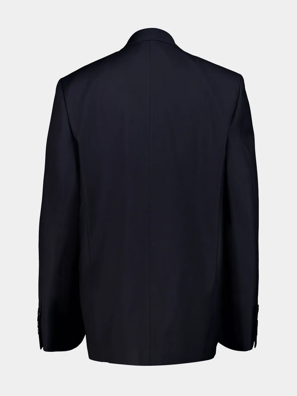 Dark Blue Light Wool Double-Breasted Jacket sold by Fashion Clinic product image thumbnail 2