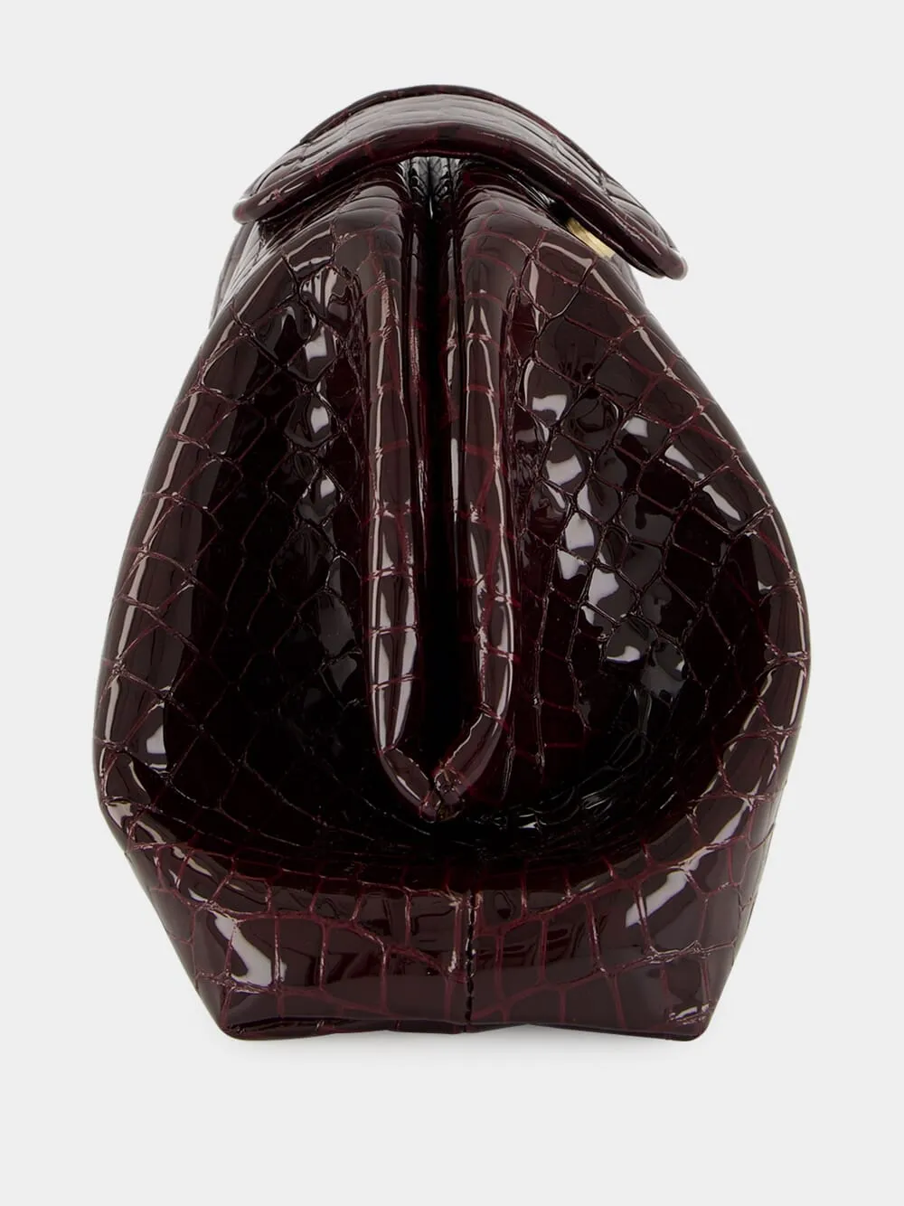 Mavie Bordeaux Croco Leather Clutch with Closure sold by Fashion Clinic product image thumbnail 4