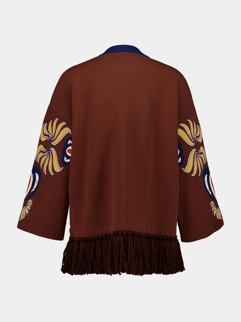 Jade Potting Soil Jacquard Sweater with Fringes sold by Fashion Clinic product image thumbnail 5