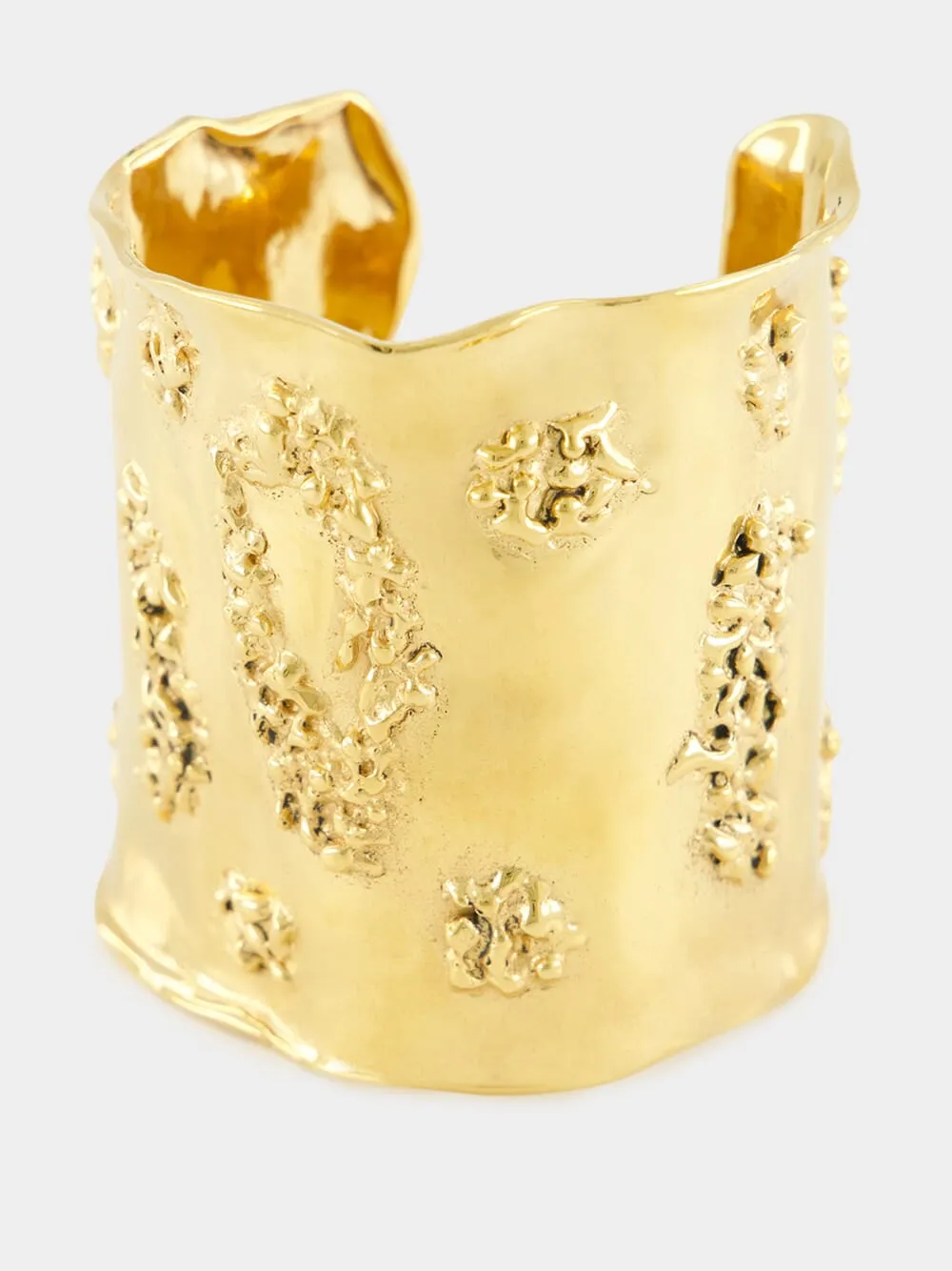 Lava Gold Organic Textured Golden Brass Cuff sold by Fashion Clinic product image thumbnail 5