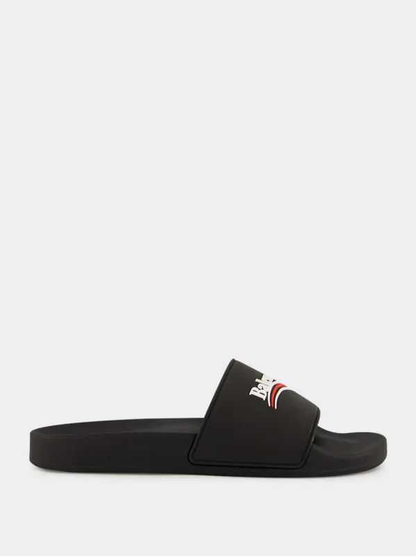 Black Pool Slide Sandals made by Balenciaga