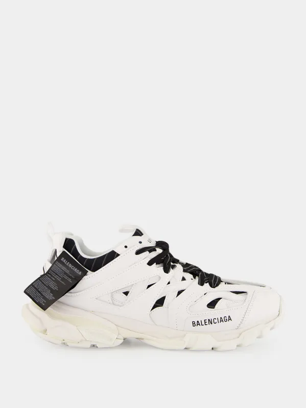 White and Black Track Shirt Sneakers made by Balenciaga