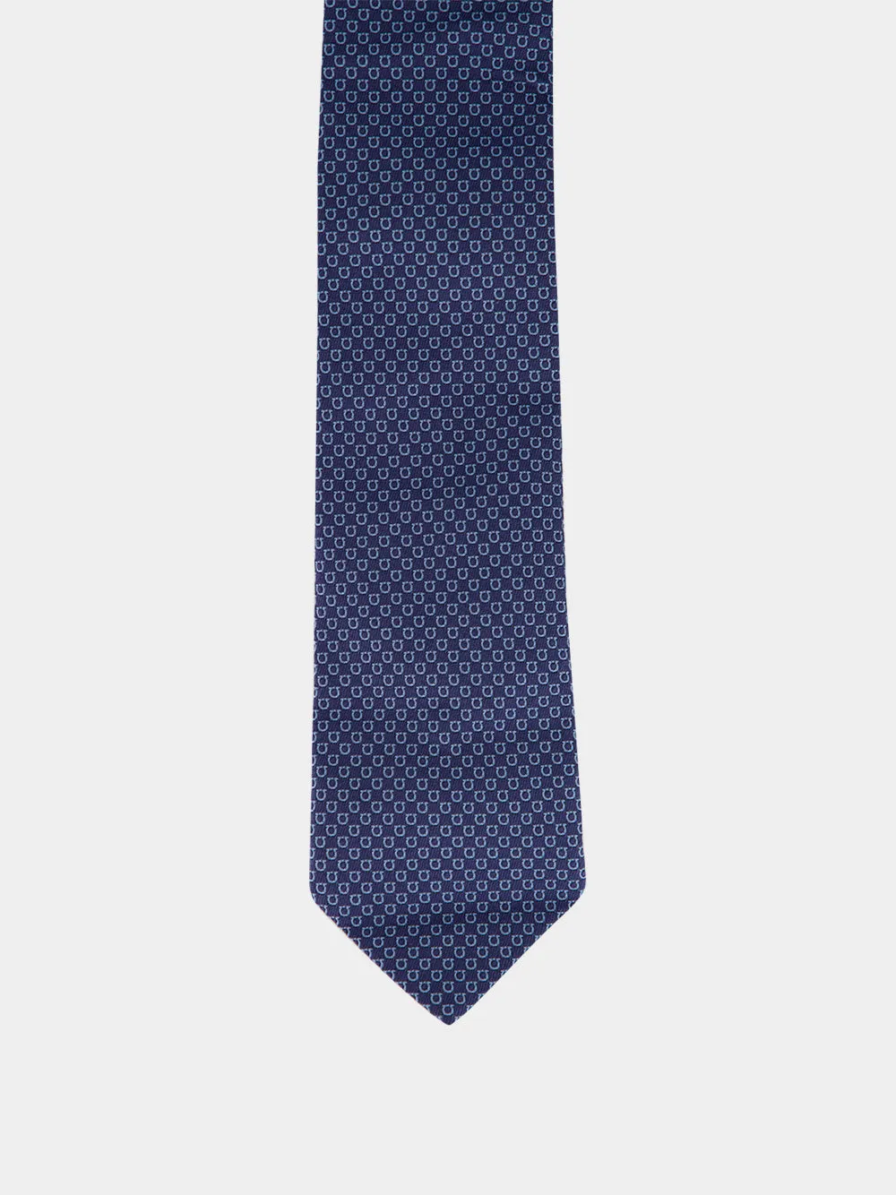 Blue Micro Gancini Silk Jacquard Tie sold by Fashion Clinic product image thumbnail 2