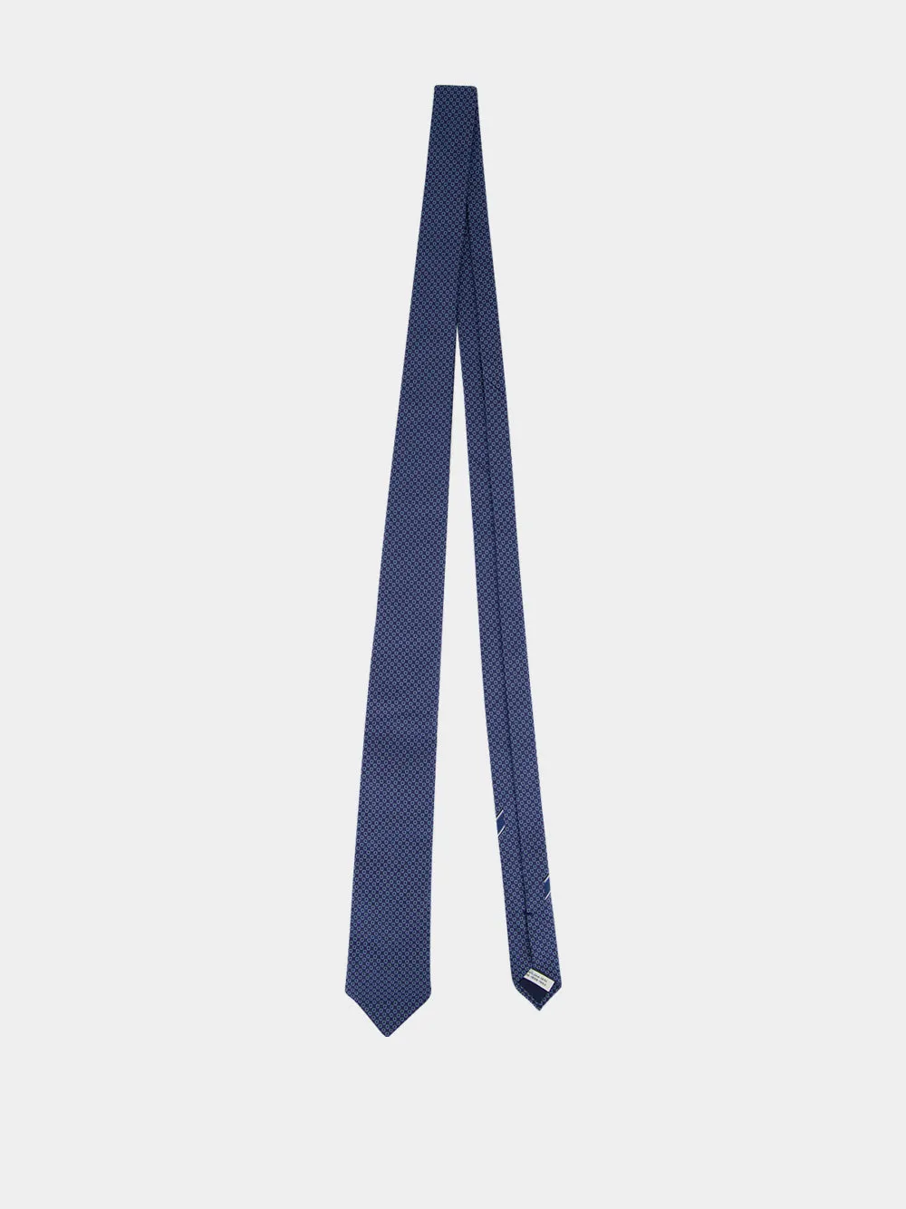 Blue Micro Gancini Silk Jacquard Tie sold by Fashion Clinic product image thumbnail 3
