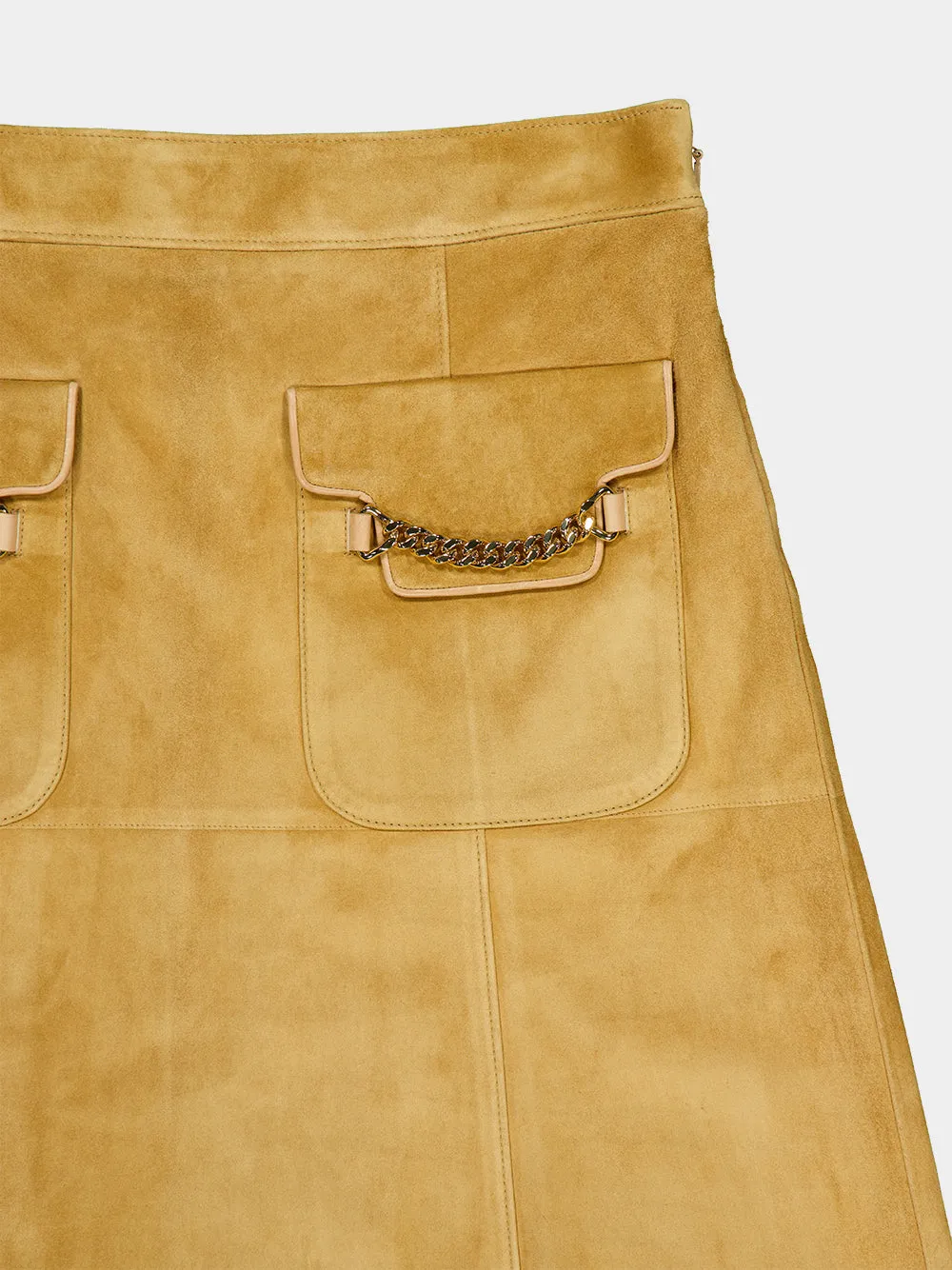 Camel Suede Skirt with Chain Detail sold by Fashion Clinic product image thumbnail 3