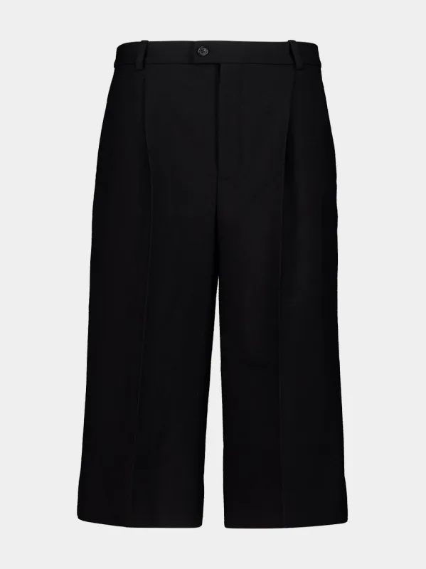 Black Wool Gabardine Bermuda Shorts made by Yves Saint Laurent
