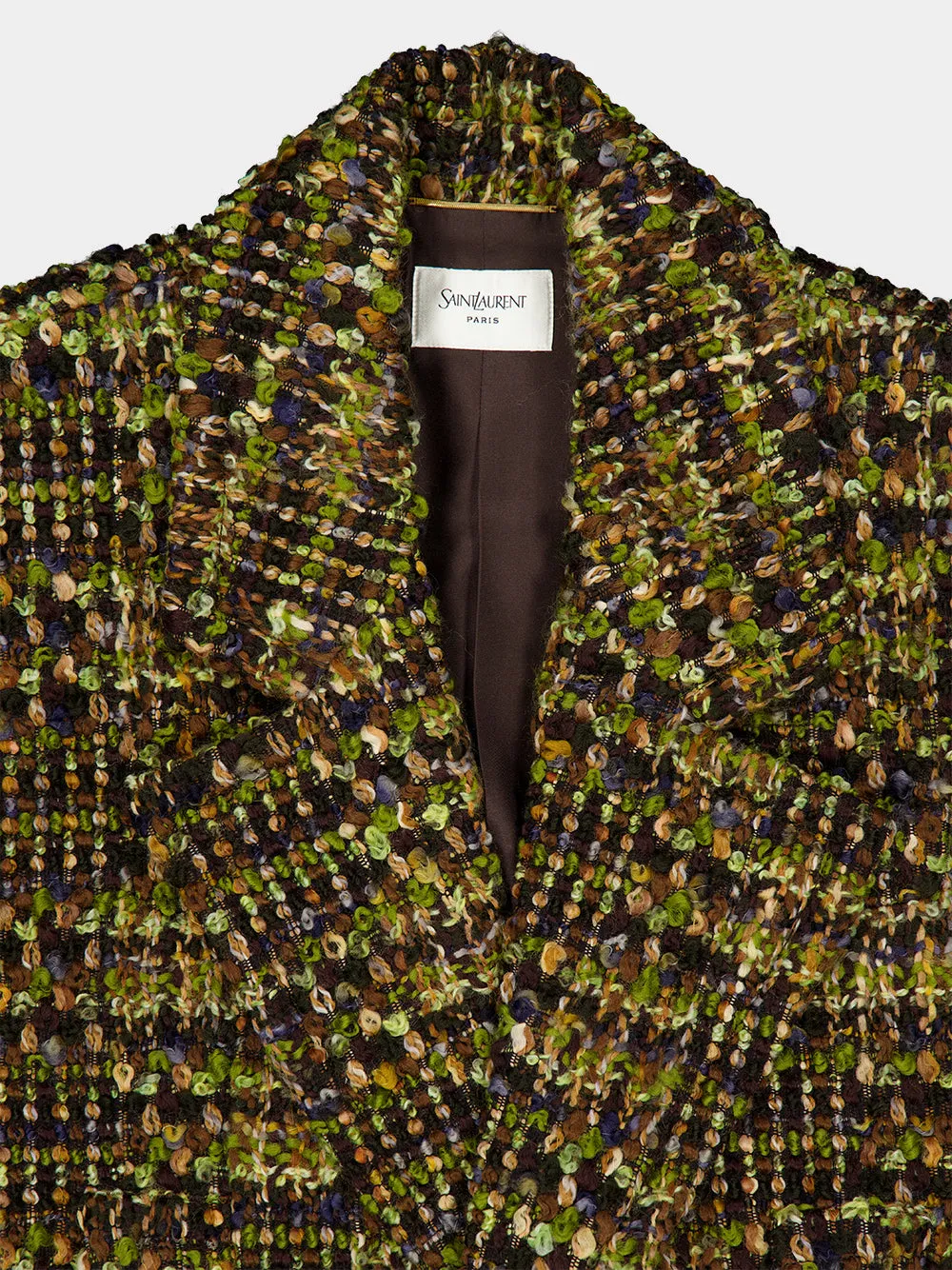 Khaki Grey Green Tweed Single-Breasted Blazer sold by Fashion Clinic product image thumbnail 5