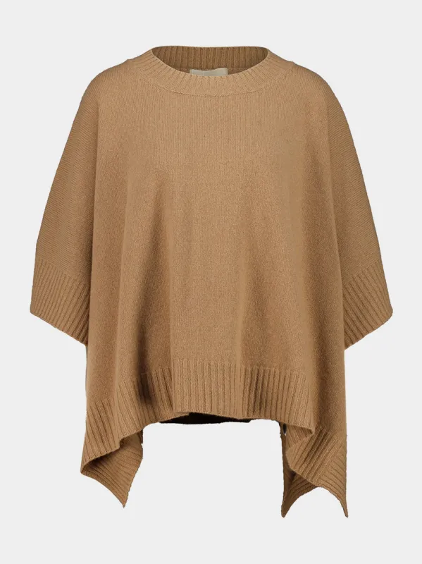 Nut Cashmere and Wool Poncho made by Fashion Clinic