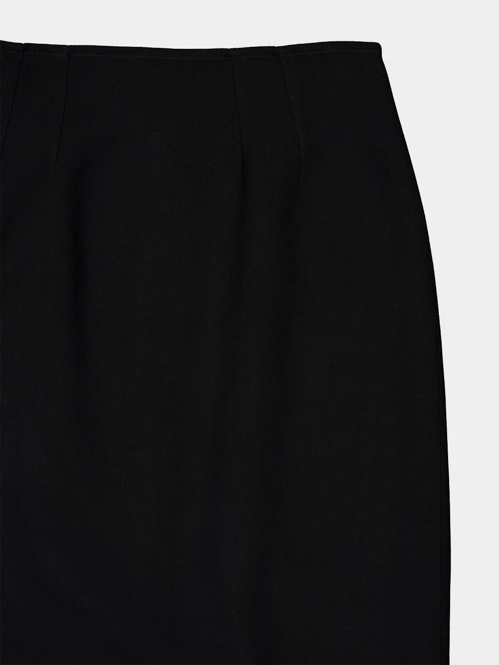 Black Double Wool Crêpe Pencil Skirt sold by Fashion Clinic product image thumbnail 5
