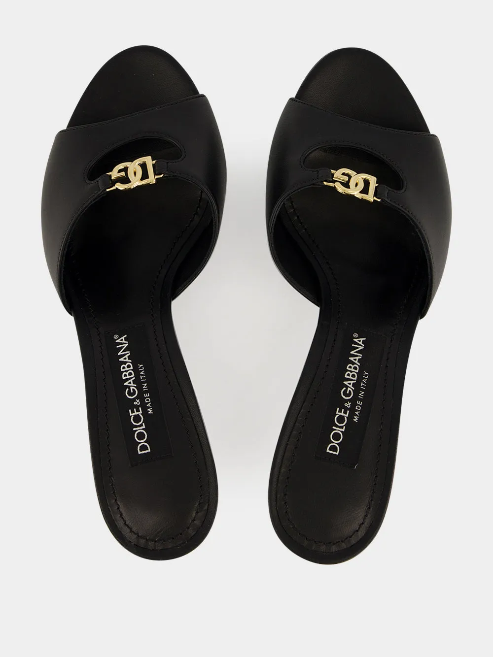 Black Leather Heeled Mules sold by Fashion Clinic product image thumbnail 4