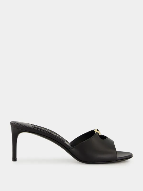 Black Leather Heeled Mules made by Dolce & Gabanna