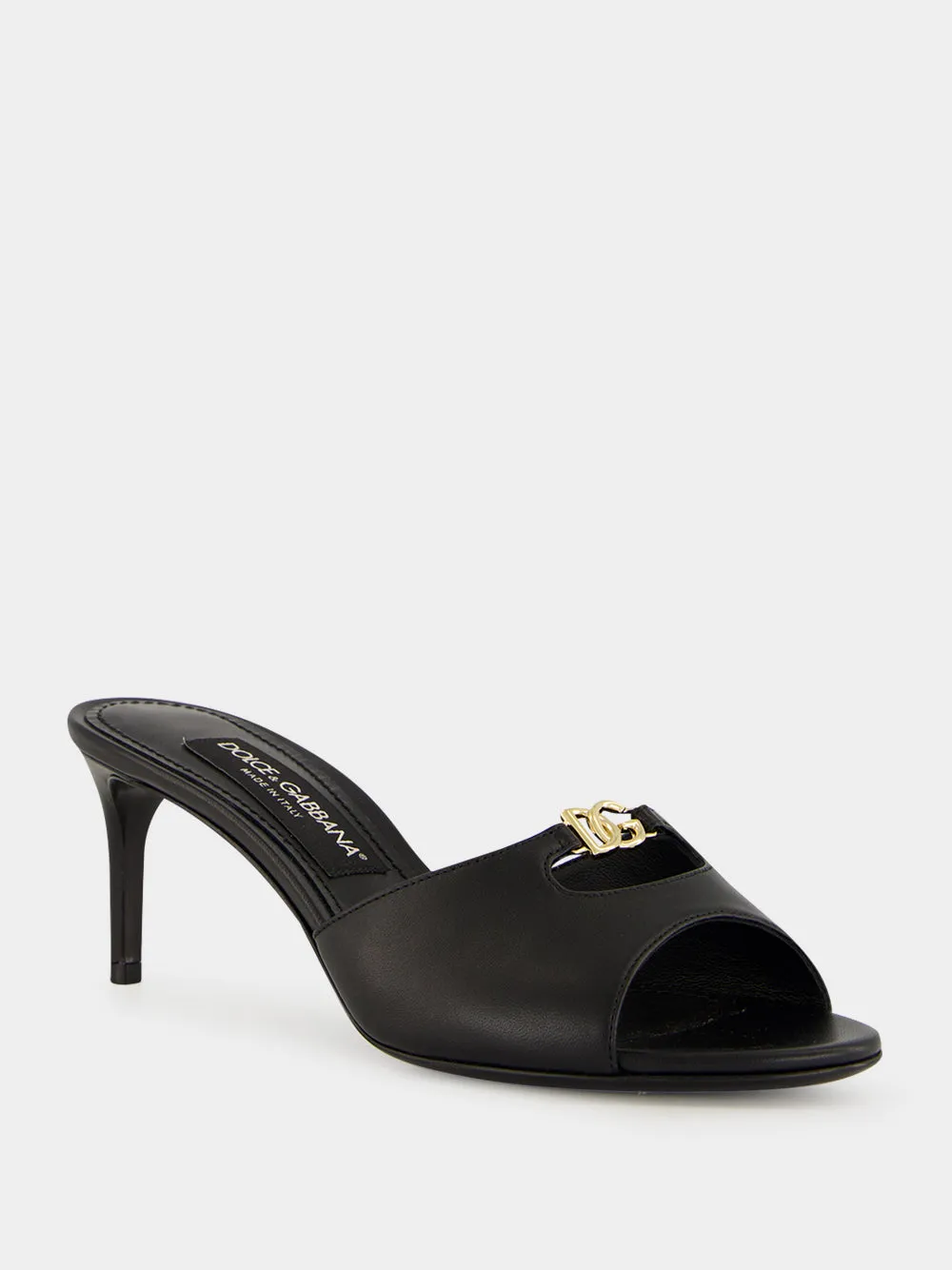 Black Leather Heeled Mules sold by Fashion Clinic product image thumbnail 2