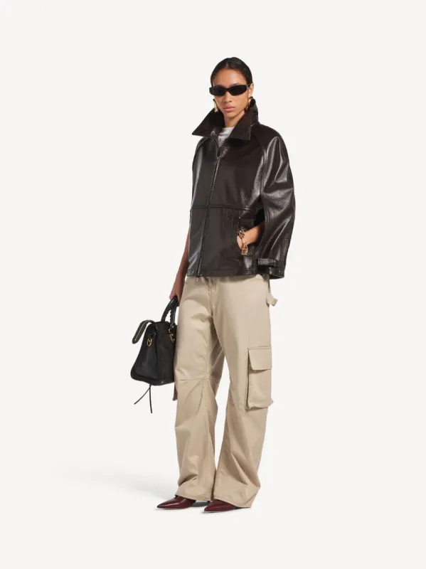 Beige Relaxed Cotton Cargo Trousers made by Balenciaga