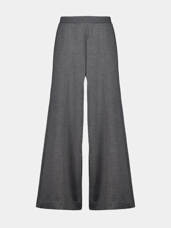 Grey Mélange Cotton Silk Jersey Trousers made by Gucci