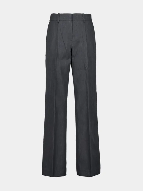 Grey Wool Tailored Fit Trousers made by Casablanca